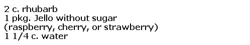 rhubarb or cranberry jello