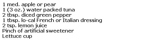apple/pear tuna salad easily